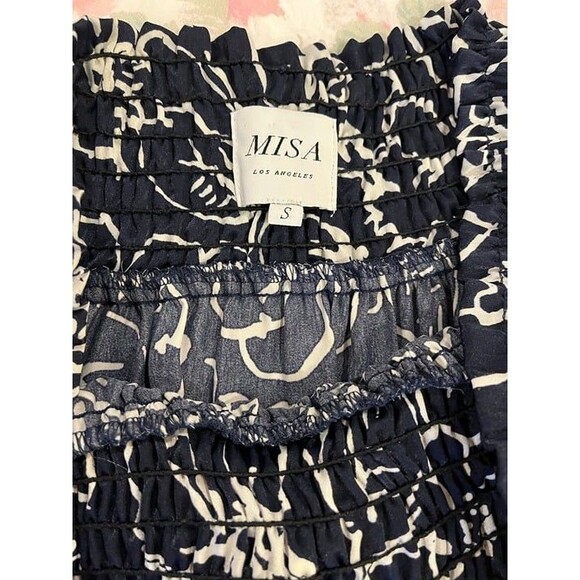 MISA Los Angeles Darla Off-the-Shoulder Navy Blue Dress size Small - Picture 4 of 10